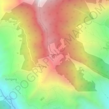 Mapa topográfico Nagthali, altitud, relieve