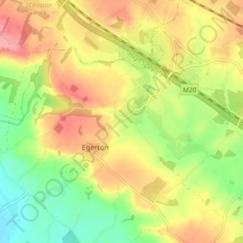 Mapa topográfico Stonebridge Green, altitud, relieve