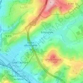 Mapa topográfico Le Courtil des Sept Mesure, altitud, relieve