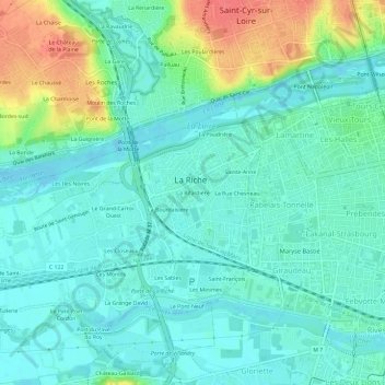 Mapa topográfico La Rifardière, altitud, relieve