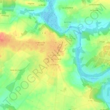 Mapa topográfico Les Fourneaux, altitud, relieve
