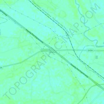 Mapa topográfico Dhuria, altitud, relieve
