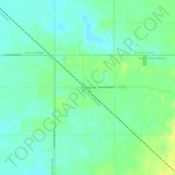 Mapa topográfico Grand Marsh, altitud, relieve