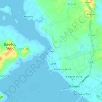 Mapa topográfico Lapa, altitud, relieve