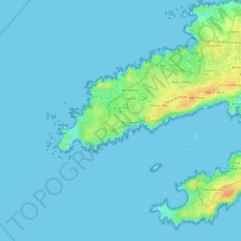 Mapa topográfico Loqueltas, altitud, relieve