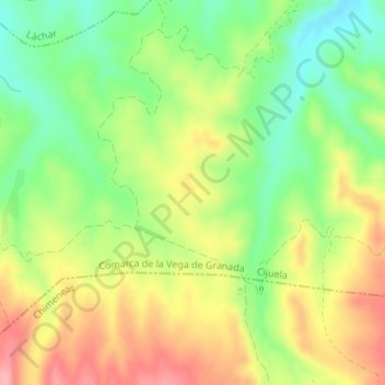 Mapa topográfico La Torre, altitud, relieve