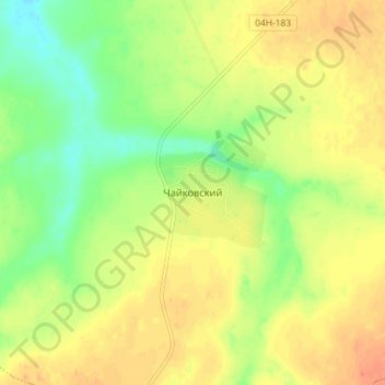 Mapa topográfico Tchaikovsky, altitud, relieve