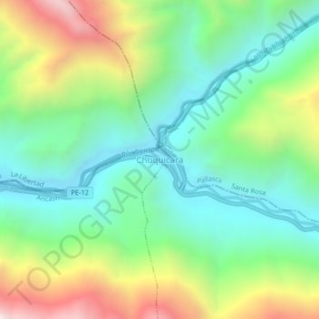 Mapa topográfico Chuquicara, altitud, relieve