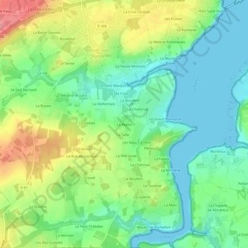 Mapa topográfico Le Repos, altitud, relieve