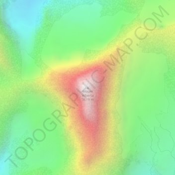 Mapa topográfico Mount Alberta, altitud, relieve