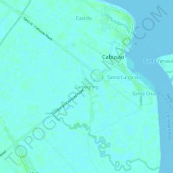 Mapa topográfico Camagong, altitud, relieve