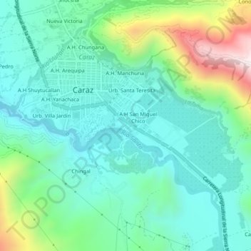 Mapa topográfico G6, altitud, relieve