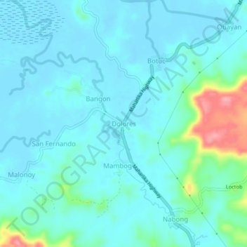 Mapa topográfico Dolores, altitud, relieve