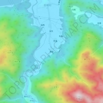 Mapa topográfico 埔里, altitud, relieve