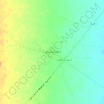 Mapa topográfico CANAGUARO, altitud, relieve