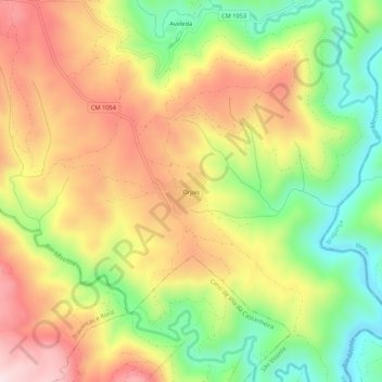 Mapa topográfico Urjais, altitud, relieve