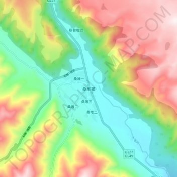 Mapa topográfico Sumdü, altitud, relieve