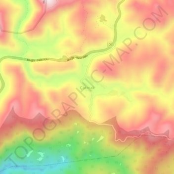 Mapa topográfico Çakmak, altitud, relieve