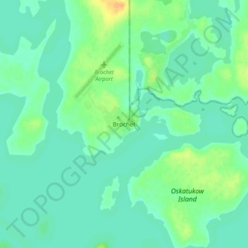 Mapa topográfico Brochet, altitud, relieve
