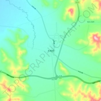 Mapa topográfico Datan, altitud, relieve