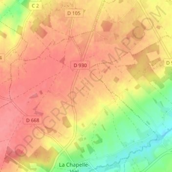 Mapa topográfico La Perrotière, altitud, relieve
