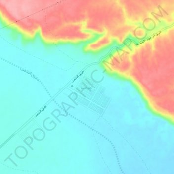 Mapa topográfico Ash Shi`b, altitud, relieve