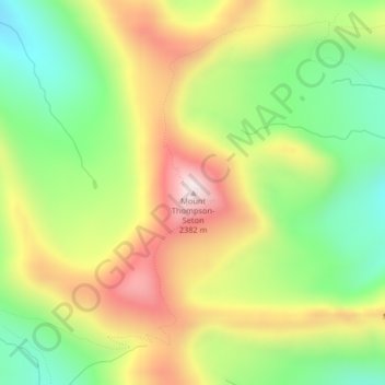 Mapa topográfico Mount Thompson-Seton, altitud, relieve