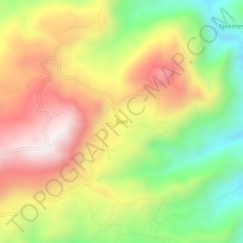Mapa topográfico Boti, altitud, relieve