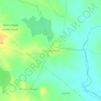 Mapa topográfico Chennaraopet, altitud, relieve