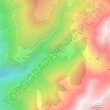 Mapa topográfico Bénétant, altitud, relieve