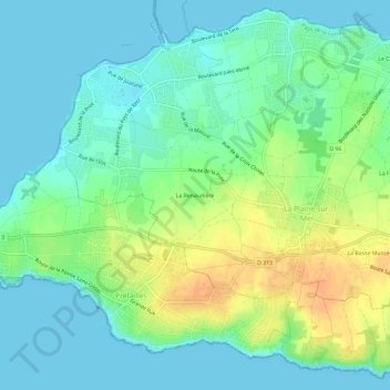 Mapa topográfico La Renaudière, altitud, relieve