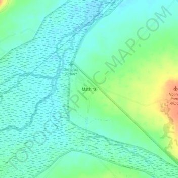 Mapa topográfico Mathira, altitud, relieve