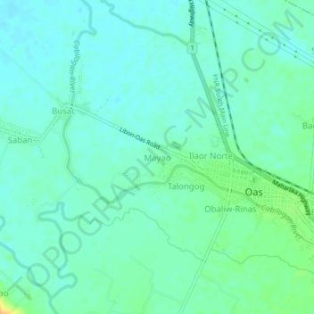 Mapa topográfico Mayao, altitud, relieve