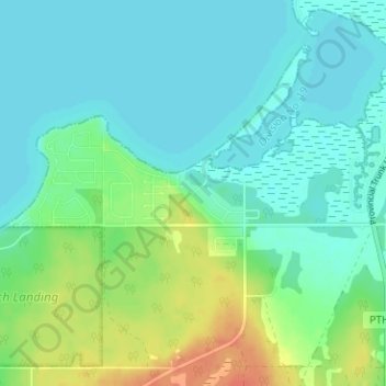 Mapa topográfico Hillside Beach, altitud, relieve