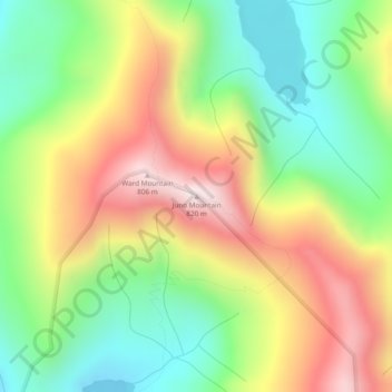 Mapa topográfico Juno Mountain, altitud, relieve