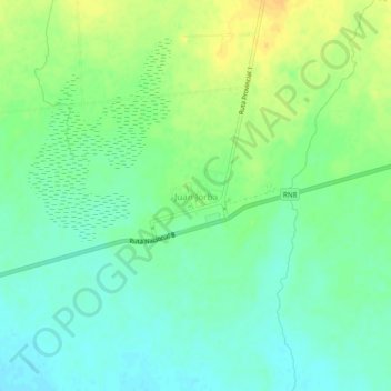 Mapa topográfico Juan Jorba, altitud, relieve
