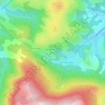 Mapa topográfico Garaïbie, altitud, relieve