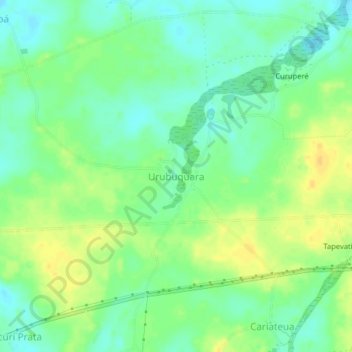 Mapa topográfico Urubuquara, altitud, relieve
