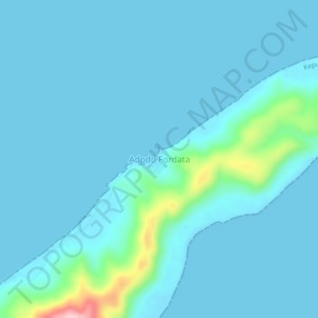 Mapa topográfico Adodo Fordata, altitud, relieve