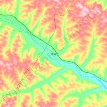Mapa topográfico 哈镇, altitud, relieve