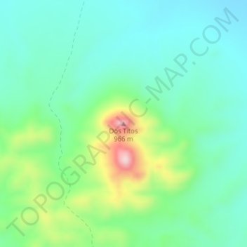 Mapa topográfico Dos Titos, altitud, relieve