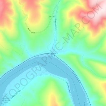 Mapa topográfico Almota, altitud, relieve