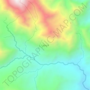 Mapa topográfico Ligaya, altitud, relieve