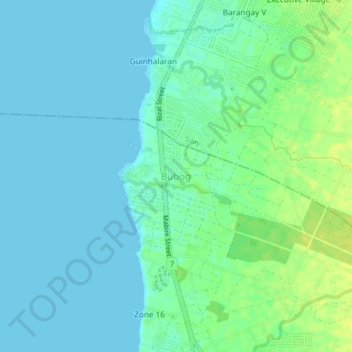 Mapa topográfico Bubog, altitud, relieve