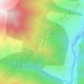 Mapa topográfico مرس, altitud, relieve