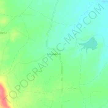 Mapa topográfico Manikhedi, altitud, relieve