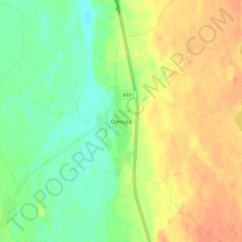 Mapa topográfico Ömossa, altitud, relieve