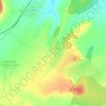 Mapa topográfico Collignon, altitud, relieve
