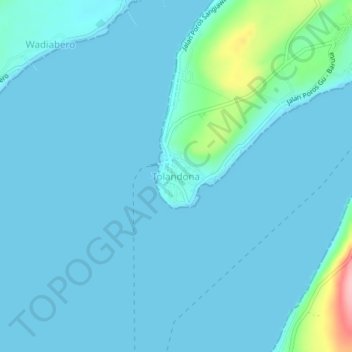 Mapa topográfico Tolandona, altitud, relieve