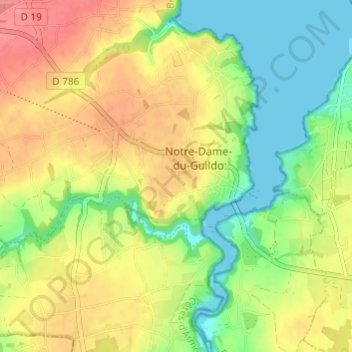 Mapa topográfico Bel-Air, altitud, relieve
